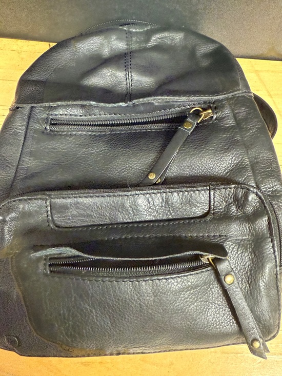 Vintage Black Leather Backpack Purse by Børn main image 10